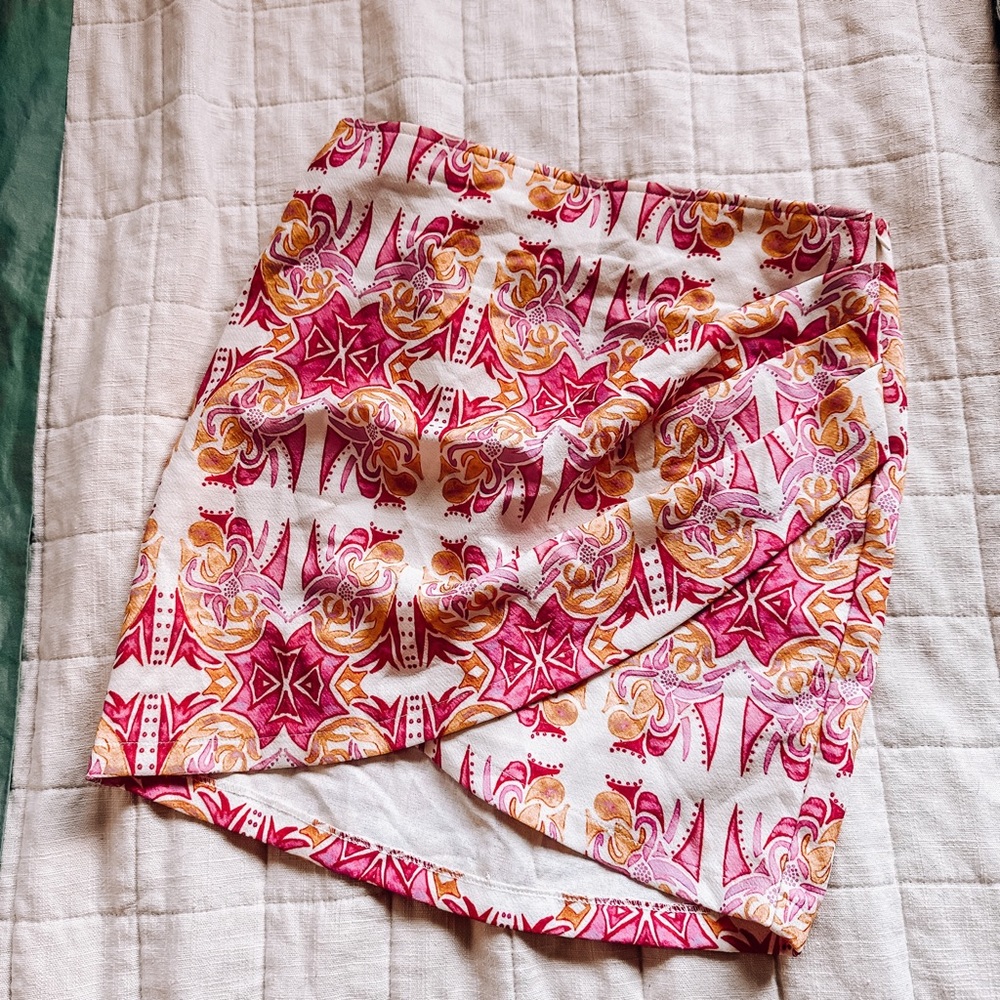 sabo skirt paisley wrap front mini skirt